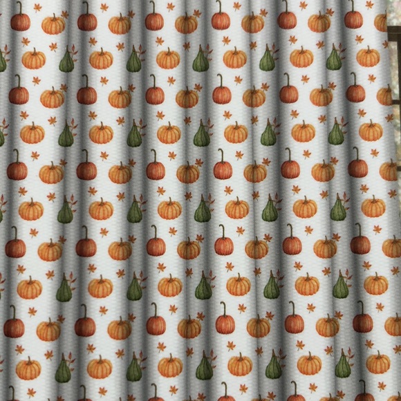 Maple Gourds Pumpkin Print Water Resistant Shower Curtain - Picture 3 of 8